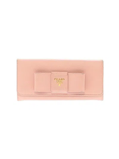 Pre-owned Prada Leather Wallet In Pink