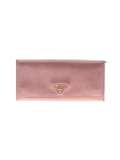 Pre-owned Prada Leather Wallet In Pink