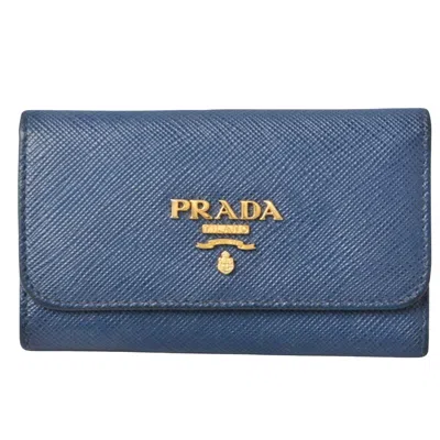 Prada Leather Wallet () In Blue