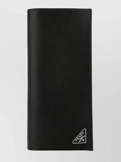 Prada Leather Wallet Rectangular Textured Finish
