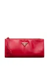 Prada Leather Wallet In Red