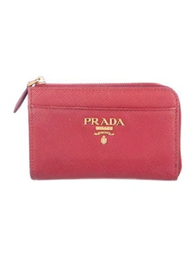 Pre-owned Prada Leather Wallet In Red