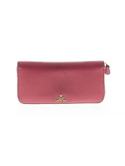 Pre-owned Prada Leather Wallet In Red