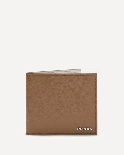 Prada Leather Wallet In Brown