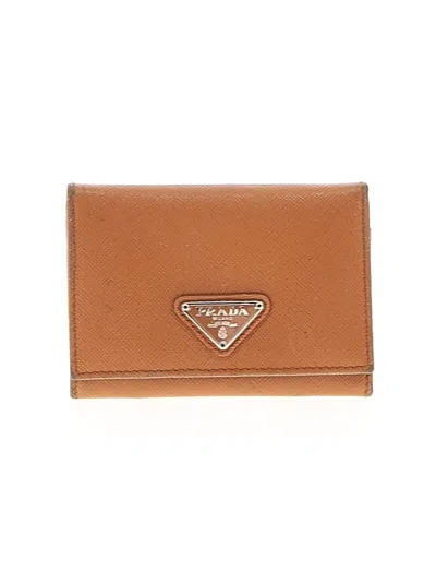 Pre-owned Prada Leather Wallet In Tan