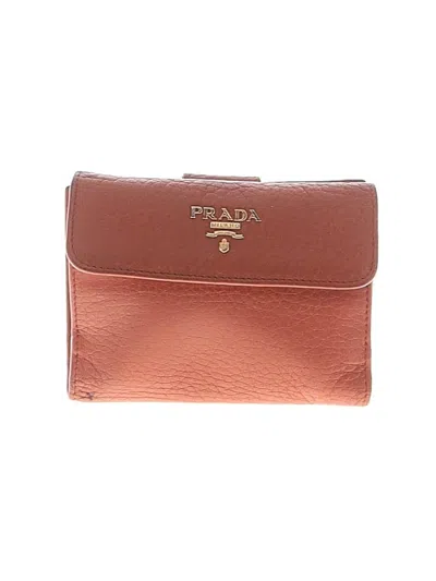 Pre-owned Prada Leather Wallet In Tan