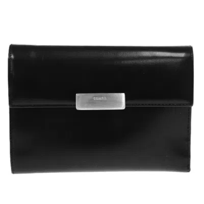 Pre-owned Prada Leather Wallet (tri-fold) () In Black