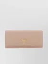 PRADA LEATHER WALLET WITH FLAP AND ZIP POCKET