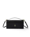 Prada Leather Wallet With Shoulder Strap In Black