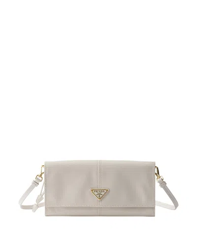 PRADA LEATHER WALLET WITH SHOULDER STRAP