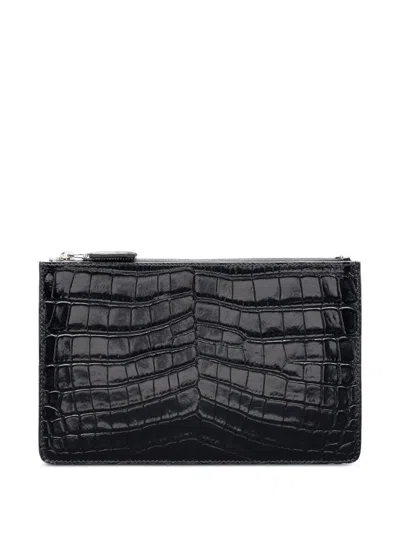 Prada Leather Wash Bag In Black