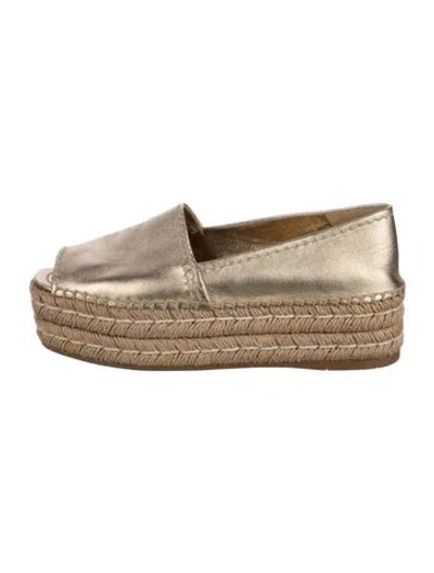 Pre-owned Prada Leather Whipstitch Trim Espadrilles