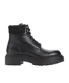Prada Black Leather Ankle Boots In Black