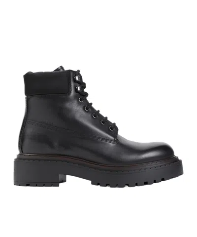 PRADA PRADA ROUND-TOE LACE-UP BOOTS