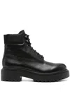 Prada Logo-plaque Leather Ankle Boots In Black