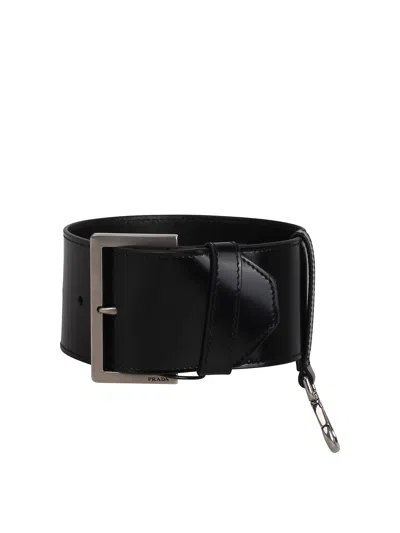 Prada Leather Wrist Strap In Black