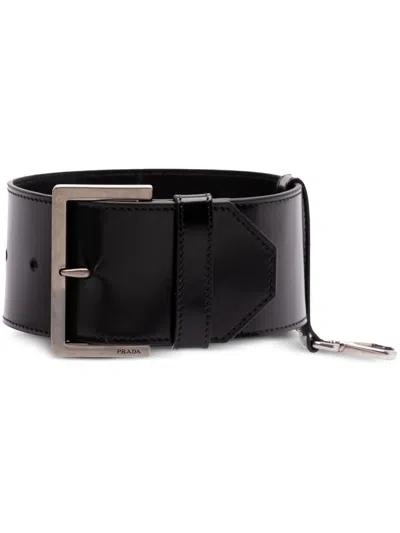 Prada Leather Wrist Strap In Black