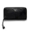 Prada Leather Zip-around Wallet In Black