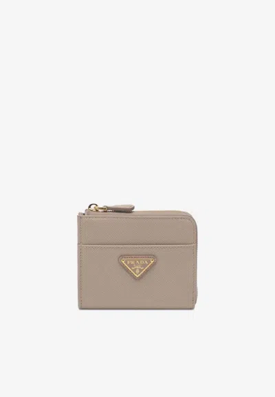 Prada Leather Zip-around Wallet In Pink