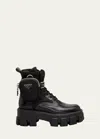 Prada Monolith Combat Boots In Black