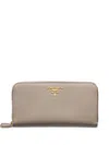 Prada Small Saffiano Leather Wallet In Neutral