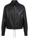 Prada Leather Zipper Jacket Clothing In Black