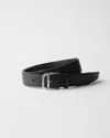 Prada Leather Belt In Black