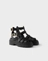 Prada Leather Sandals In Black