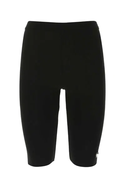 Prada Black Logo-plaque Shorts