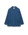Prada Men's Light Denim Blouson Jacket In Blue