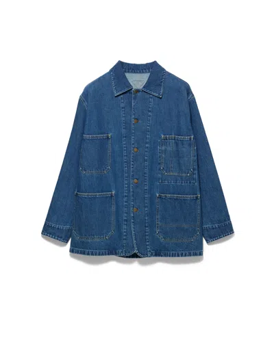 Prada Men's Light Denim Blouson Jacket In Blue