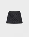 Prada Quilted Logo-plaque Mini Skirt In Black