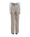 Prada Cotton Blend Cargo Pants In Nude