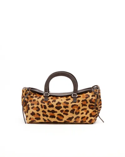 Prada Leopard Baguette Bag In Brown