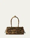 Prada Leopard Calf Hair Shoulder Bag In Brown