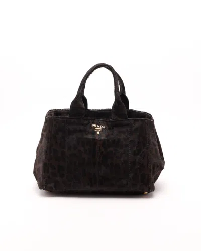 Prada Leopard Canapa Pony Hair Bag In Red