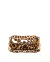 Prada Leopard Fur Chain Hobo Bag