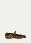 Prada Leopard-print Pony Hair Ballet Flats In Miele