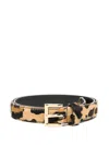 Prada Leopard-panel Belt In Animal Print