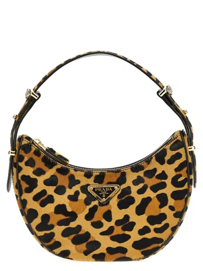 Prada Leopard Print Arque Printed Leather Shoulder Bag