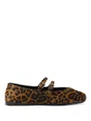 Prada Leopard Print Double Strap Ballet Flats In Animal Print