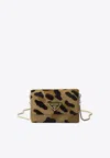Prada Leopard Print Chain Clutch In Brown