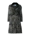 Prada Leopard Print Coat In Gray