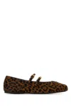 Prada Leopard Print Double Strap Ballet Flats In Brown