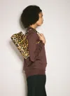 Prada Leopard Print Medium Leather Handbag In Beige
