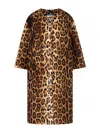 Prada Leopard Print Overcoat In Brown