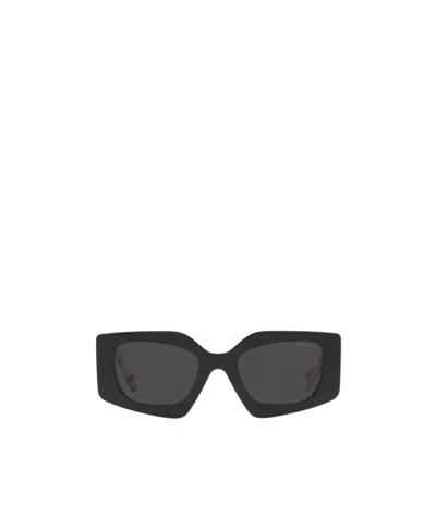 Prada Leopard Print Tinted Sunglasses In Black