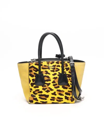 Prada Leopard Twin Pocket Handbag In Multi