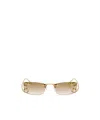 Prada Rectangle-frame Sunglasses In Gold