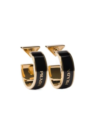 Prada Letter Logo Earrings In Multi